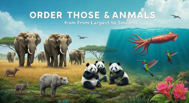 Order These Animals from Largest to Smallest