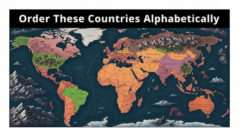 Order These Countries Alphabetically