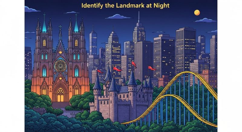 Identify the Landmark at Night