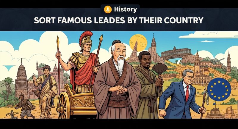 Sort Famous Leaders By Their Country