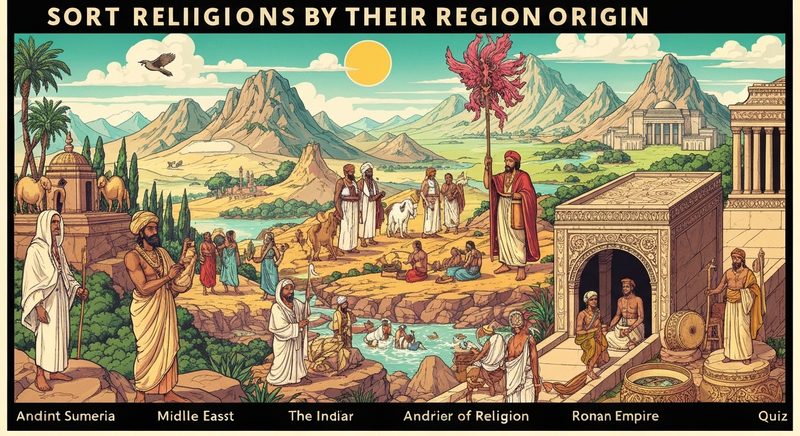 Sort Religions By Their Region of Origin