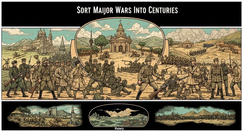 Sort Major Wars Into Centuries